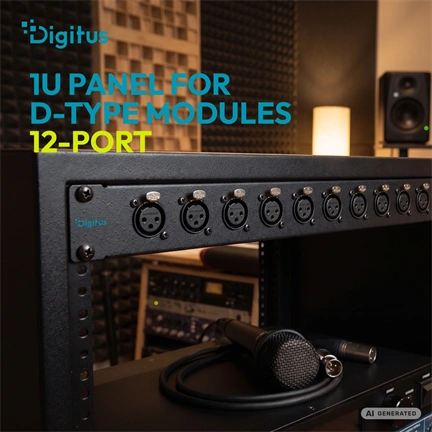 Digitus 1U rack panel for 12 x D-Type modules