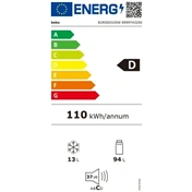Beko B1RSSO105W egyajtós hűtőszekrény, D energiaosztály, 107 liter bruttó térfogat, fehér, 37 dBA