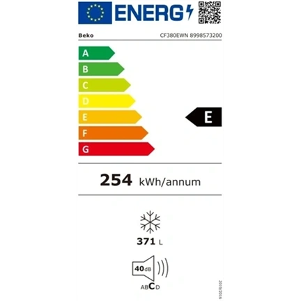 Beko CF380EWN fagyasztóláda, E energiaosztály, 371 liter