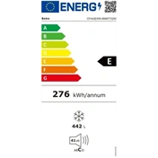 Beko CF442EWN fagyasztóláda, E energiaosztály, 442 liter