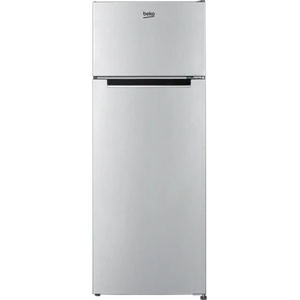 Beko RDSO206K40SN felülfagyasztós hűtőszekrény, E energiaosztály, ezüst, 169 (hűtőtér) + 37 (fagyasztótér) liter