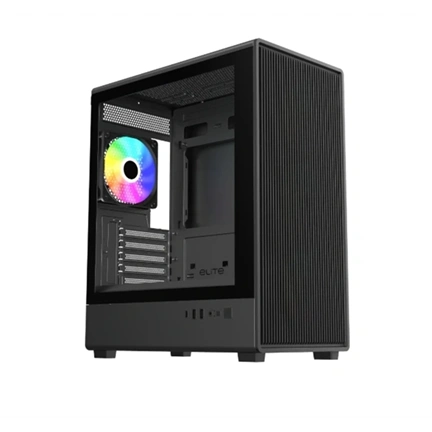 Cooler Master Elite 350 számítógépház - Micro-ATX, 4db 120mm-es ARGB ventilátor, fekete