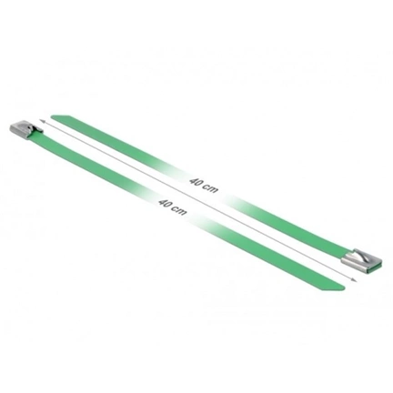 DELOCK Rozsdamentes Acél Kábelkötegek (400x7,9mm) 10db zöld