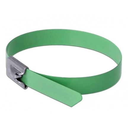 DELOCK Rozsdamentes Acél Kábelkötegek (400x7,9mm) 10db zöld