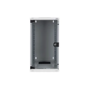 DIGITUS 19" 12U 592x312x300mm üvegajtós szürke fali rack szekrény