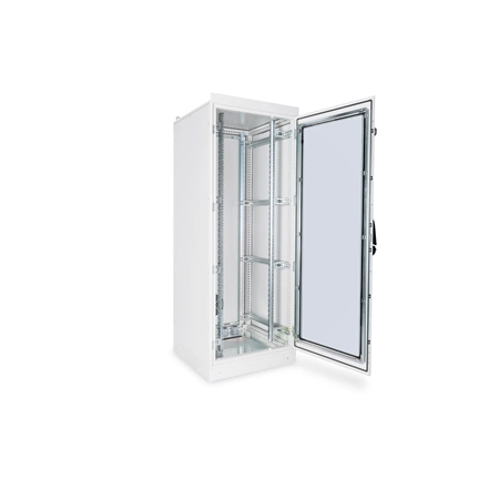 DIGITUS 19" 42U 2100x800x800mm IP55 ipari beltéri üvegajtós szürke álló rack szekrény