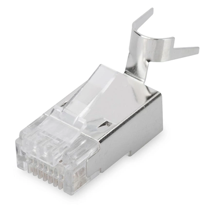 DIGITUS AK-219604 CAT6A árnyékolt 8P8C RJ45 Pass through átmenő moduláris dugó 100db/csomag