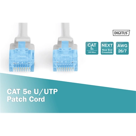 DIGITUS Cat.5e U/UTP PVC 7m szürke patch kábel