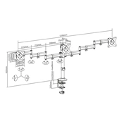 DIGITUS DA-90362 C-bilincses univerzális (VESA 75 / 100) 3-as fekete monitor tartó konzol