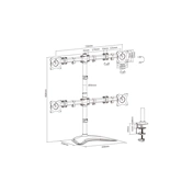 DIGITUS DA-90364 C-bilincses (VESA 75 / 100) univerzális 4-es fekete monitor állvány