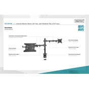 DIGITUS DA-90436 C-bilincses/gyűrűs univerzális (VESA 75 / 100) fekete monitor/notebook tartó konzol