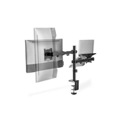 DIGITUS DA-90436 C-bilincses/gyűrűs univerzális (VESA 75 / 100) fekete monitor/notebook tartó konzol
