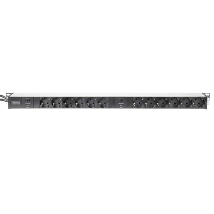 DIGITUS DN-95405 0U PDU függőleges 250V 2x16A 12xCEE7/3 aljzat CEE7/7 csatlakozó 2M elosztósor