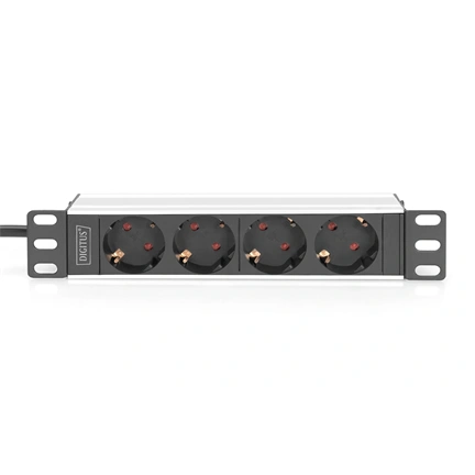 DIGITUS DN-95418 10" 1U hálózati elosztó 4 schuko aljzattal