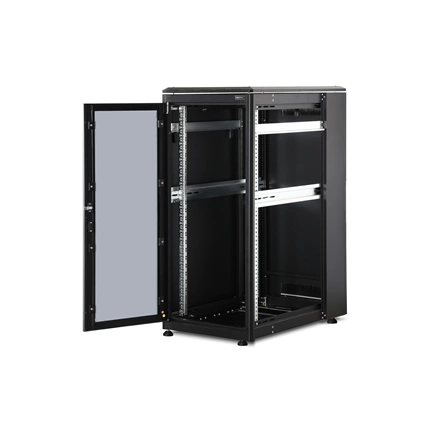 DIGITUS Rack Unique 19" 26U 1342x600x1000mm üvegajtós fekete álló rack szekrény