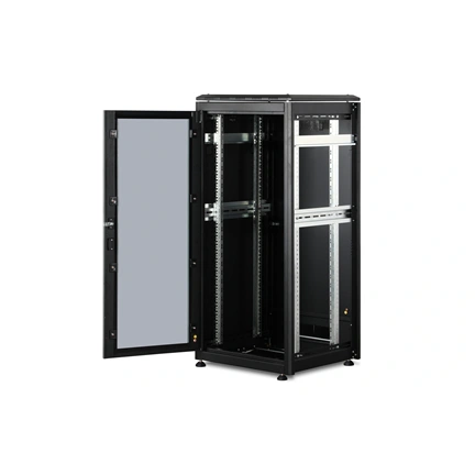 DIGITUS Rack Unique 19" 26U 1342x600x600mm üvegajtós fekete álló rack szekrény