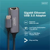 DIGITUS vezetékes USB Type-C Gigabit Ethernet Adapter