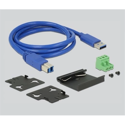 Delock Külső ipari hub 4 x USB 3.0 A-típusú 15 kV ESD védelemmel