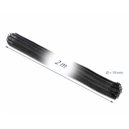 Delock fonott önzáródó kábelharisnya (2m x 19mm) fekete