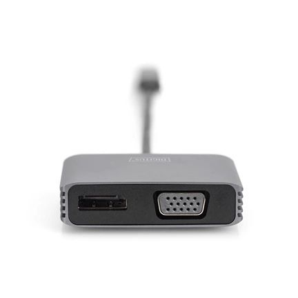 Digitus USB Type-C 4K 2-in-1 DisplayPort + VGA Graphics Adapter Silver