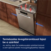 ELECTROLUX E62SC100SX Mosogatógép, 13 terítékes, LED kijelző, FelxiMax fiók, 60cm, Inox