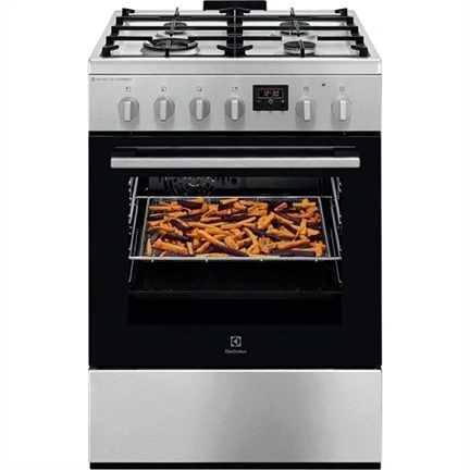 ELECTROLUX LKK664221X Kombinált tűzhely, sütő: 58L, SteamBake, AirFry, 60x60cm, Inox