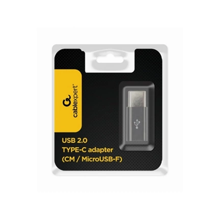 GEMBIRD USB 2.0 Type-C adapter (CM/MicroUSB-F), black