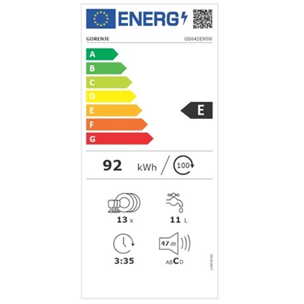 Gorenje GS642E90W mosogatógép, fehér