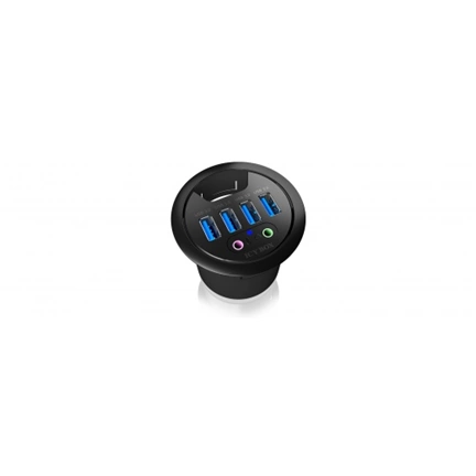 IcyBox Desk Hub 4x USB 3.0, 1x audio input, 1x audio output