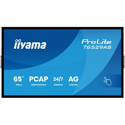 Iiyama ProLite T6529AS-B1AG interaktív PCAP érintőkijelző 65" UHD VA, Android 14