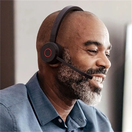 Jabra Evolve 65 TE MS Mono Bluetooth Headset + Charging Stand Black