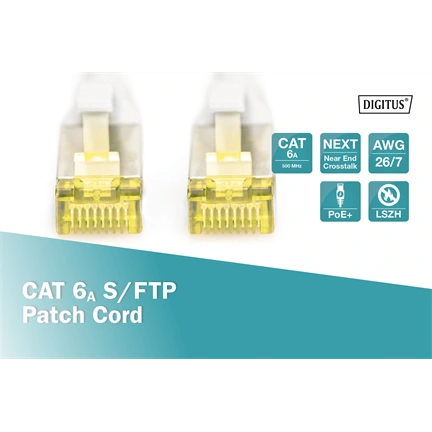 Kábel DIGITUS Professional CAT6A S/FTP patch 7m szürke