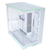 Lian Li O11 Dynamic Evo RGB számítógépház - E-ATX, edzett üveg, L-alakú RGB fénysávok alul/felül, kétkamrás, fehér