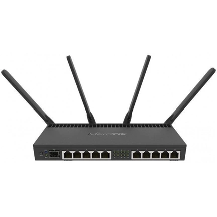 MikroTik RB4011IGS+5HACQ2HND-IN 10port GbE LAN, 1xSFP+ port, wireless külső antennával