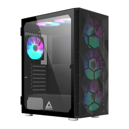Montech X3 Mesh Midi-Tower, RGB, Tempered Glass - fekete