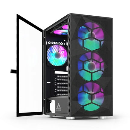 Montech X3 Mesh Midi-Tower, RGB, Tempered Glass - fekete