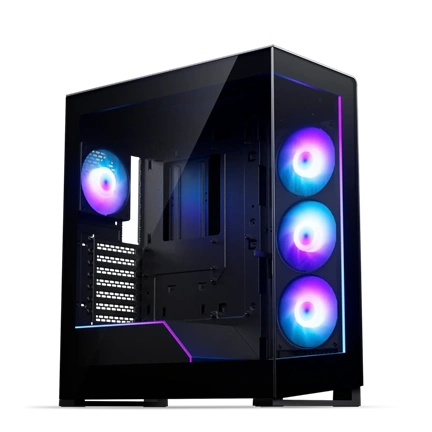 Phanteks NV5X számítógépház - E-ATX, edzett üveg, 4db S25 ARGB ventilátor, fekete