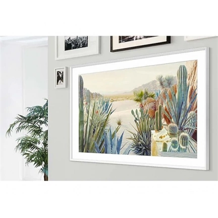 SAMSUNG 65" The Frame TV keret modern fehér