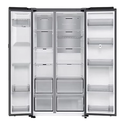 Samsung RS90F66BETEO Side-by-Side hűtőszekrény Family Hubbal 614 L, matt metál