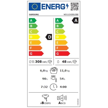 Samsung WD11DG5B15BELE mosó- és szárítógép AI energia üzemmóddal 11 kg