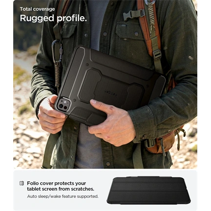 Spigen Rugged Armor Pro iPad Pro 11” (2024) ütésálló tok - fekete