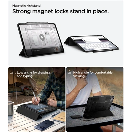 Spigen Rugged Armor Pro iPad Pro 11” (2024) ütésálló tok - fekete