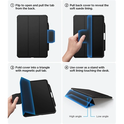 Spigen Rugged Armor Pro iPad Pro 11” (2024) ütésálló tok - fekete