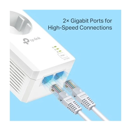 TP-LINK TL-PA7027P AV1000 2-Port Gigabit Passthrough Powerline Starter Kit