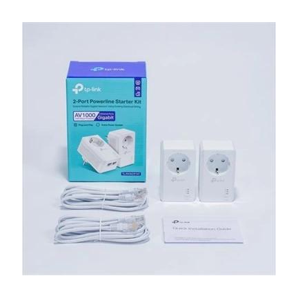 TP-LINK TL-PA7027P AV1000 2-Port Gigabit Passthrough Powerline Starter Kit