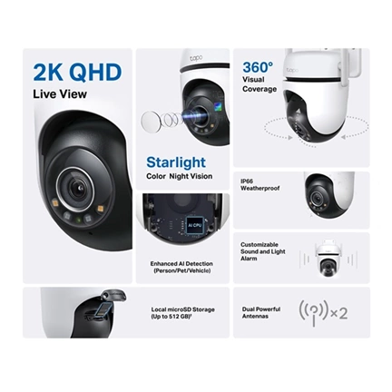 TP-Link Tapo C520WS kültéri pan/tilt biztonsági Wi-Fi kamera