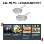 Tefal G762S244 Extreme  serpenyő szett 2 ks 24+28 cm bevonat nélkül